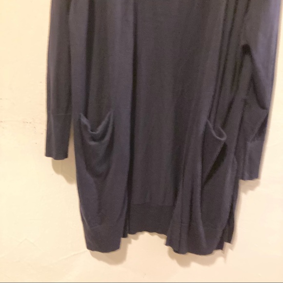 L.K. Bennett Navy Blue Long Shrug Cardigan Sweater L - Picture 5 of 7